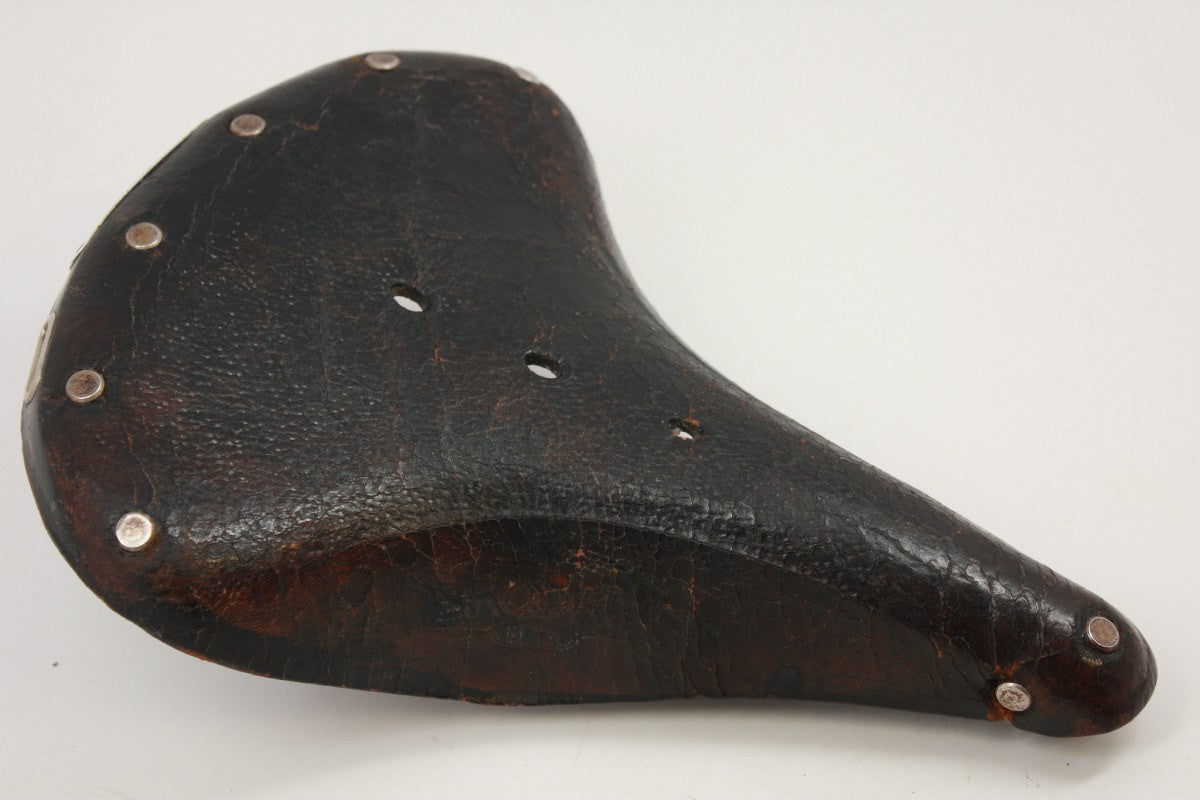Vintage 1970's Brooks B72 Leather Saddle: Brown, Original Clamp, Nice Patina