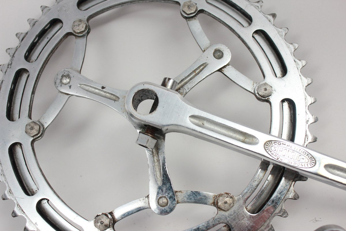 Stronglight 55 Cottered Crankset and BB: 1950's / 1960's 170mm, 52/49t