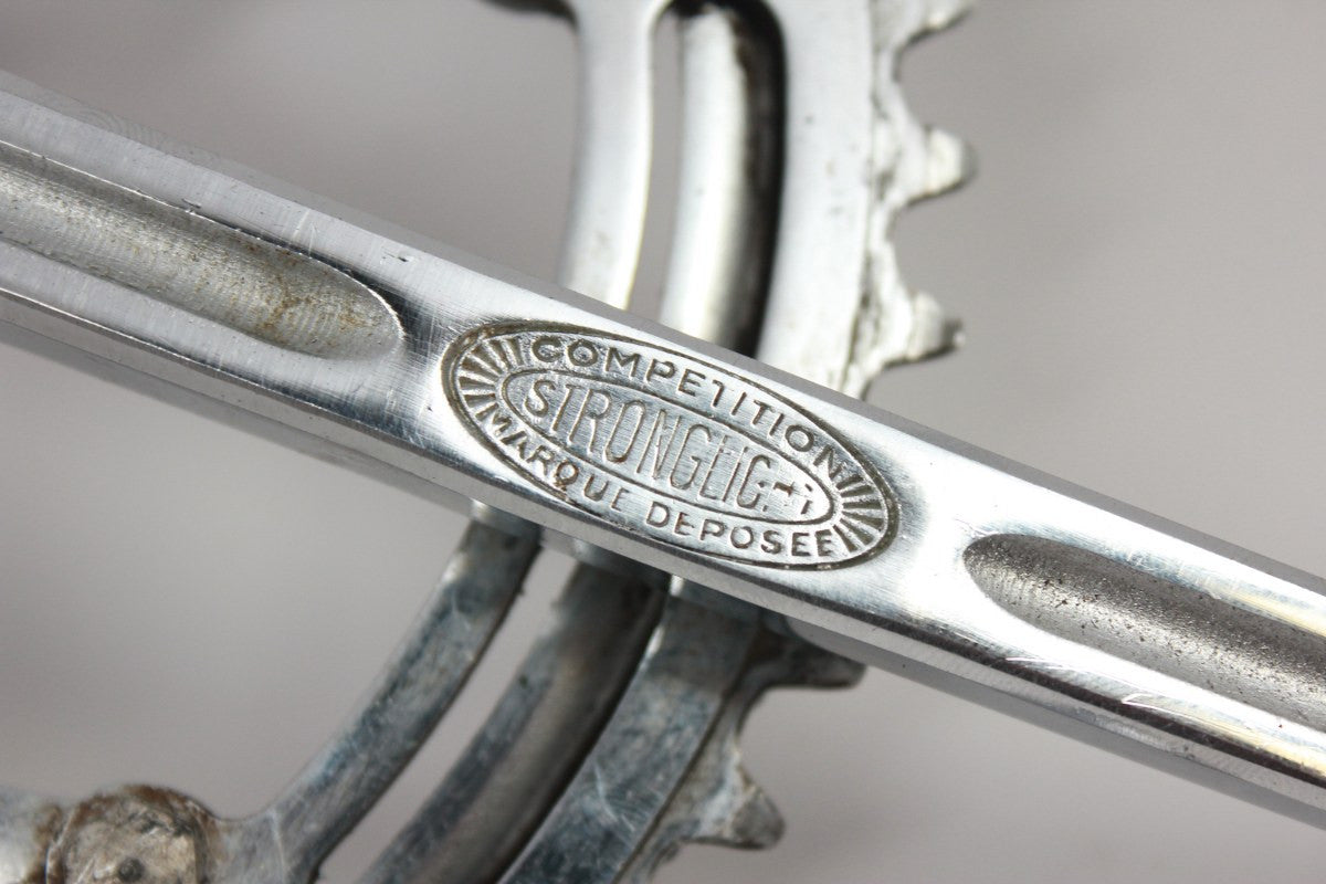 Stronglight 55 Cottered Crankset and BB: 1950's / 1960's 170mm, 52/49t