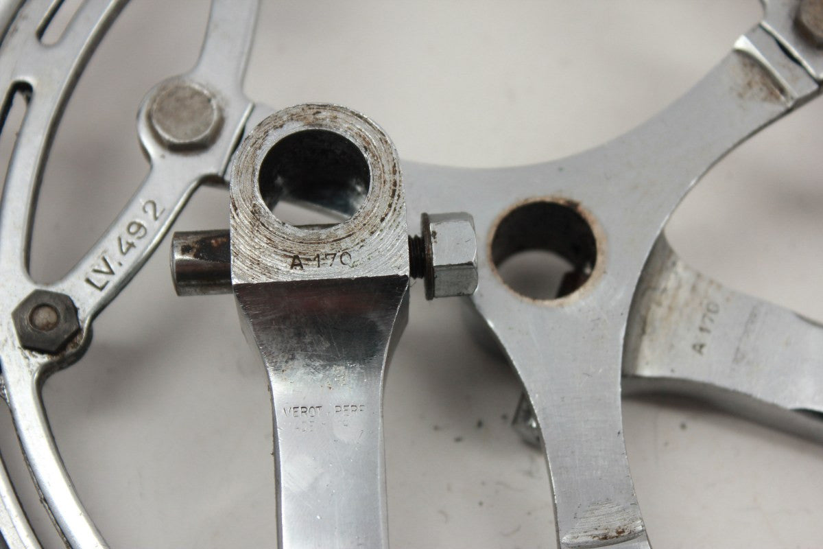 Stronglight 55 Cottered Crankset and BB: 1950's / 1960's 170mm, 52/49t