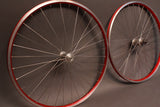 White Industries Ti / Velocity Synergy 26" Wheelset: Red Anodized, 32H 8/9/10sp Rim Brake