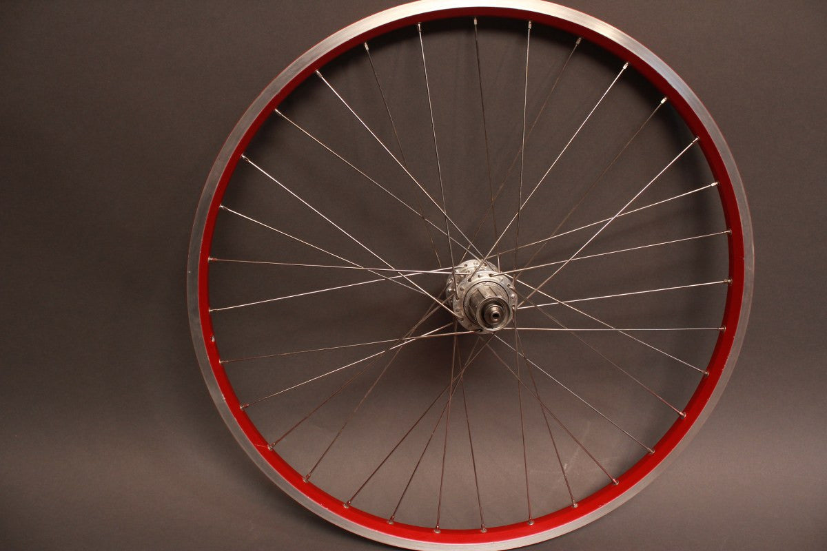 White Industries Ti / Velocity Synergy 26" Wheelset: Red Anodized, 32H 8/9/10sp Rim Brake