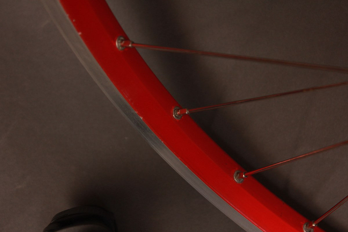 White Industries Ti / Velocity Synergy 26" Wheelset: Red Anodized, 32H 8/9/10sp Rim Brake