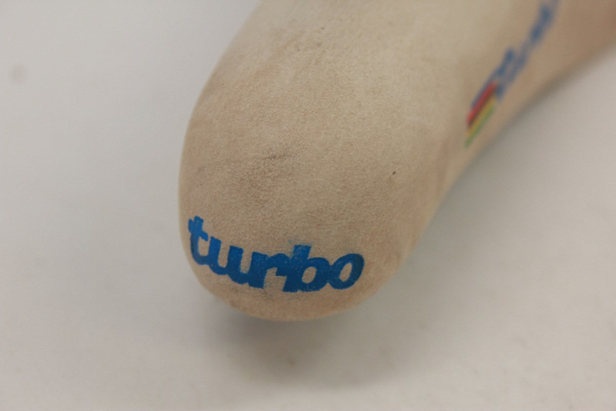 NOS Selle Italia Turbo Suede Leather Saddle, White, 1986