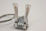 NOS Shimano 105 Golden Arrow Downtube Shifters: SL-A105, Clamp-on, w/Cable Clips & Cables