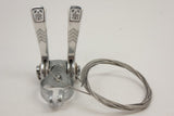 NOS Shimano 105 Golden Arrow Downtube Shifters: SL-A105, Clamp-on, w/Cable Clips & Cables