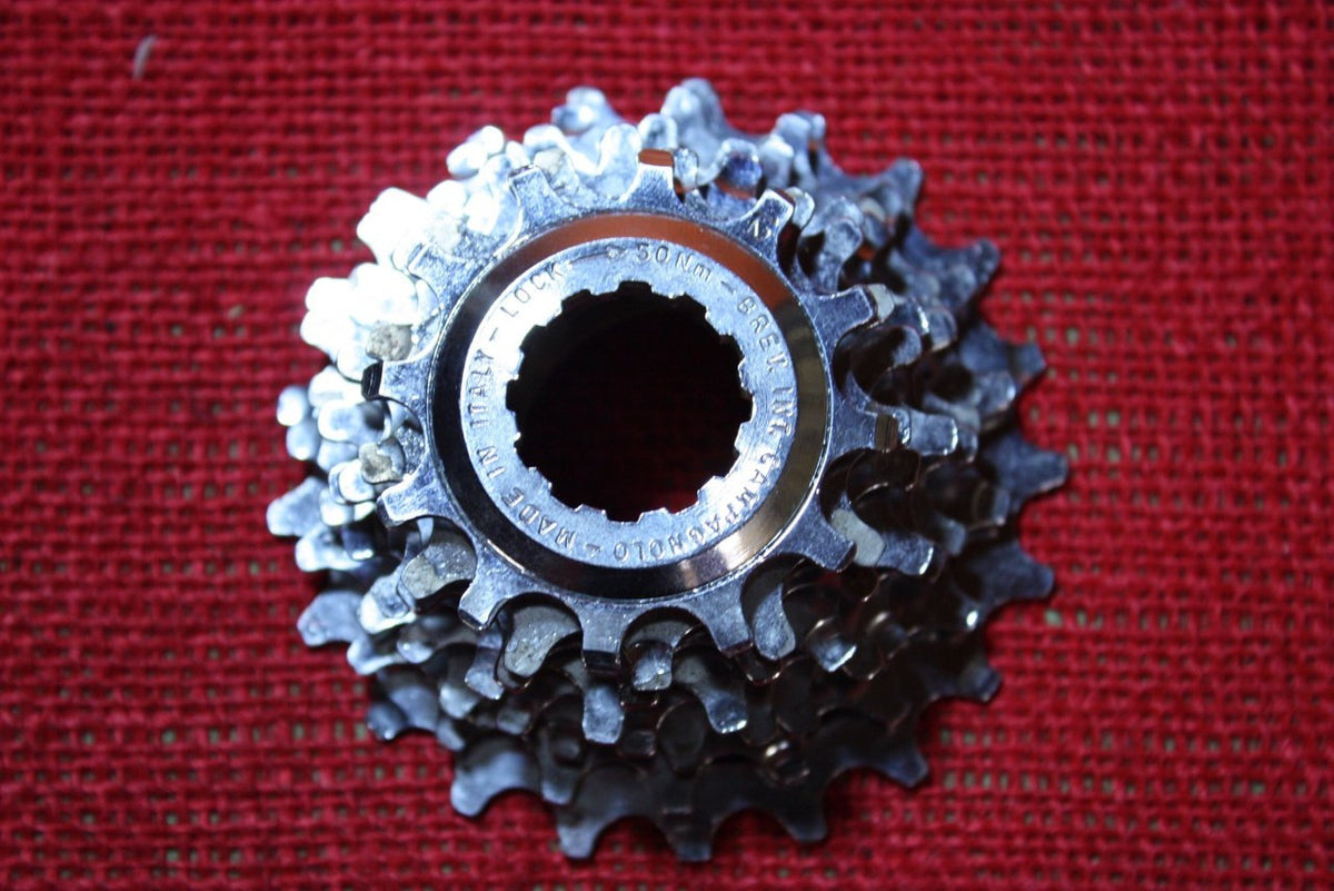 NOS Campagnolo 8 Speed Cassette w/Lockring: 11-21t, Pre EXA-Drive, Alloy Spacers