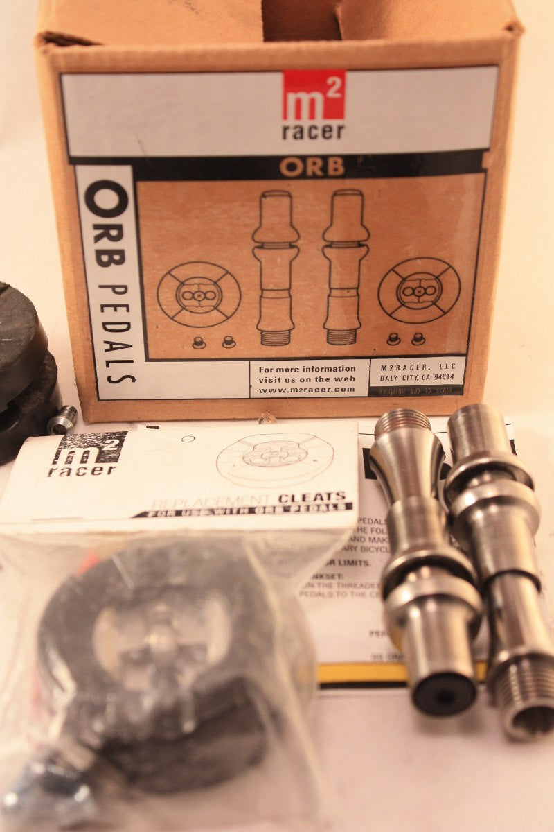 M2 Racer Orb 6/4 Titanium Clipless Pedals & Cleats: 170g w/cleats: NIB/NOS !