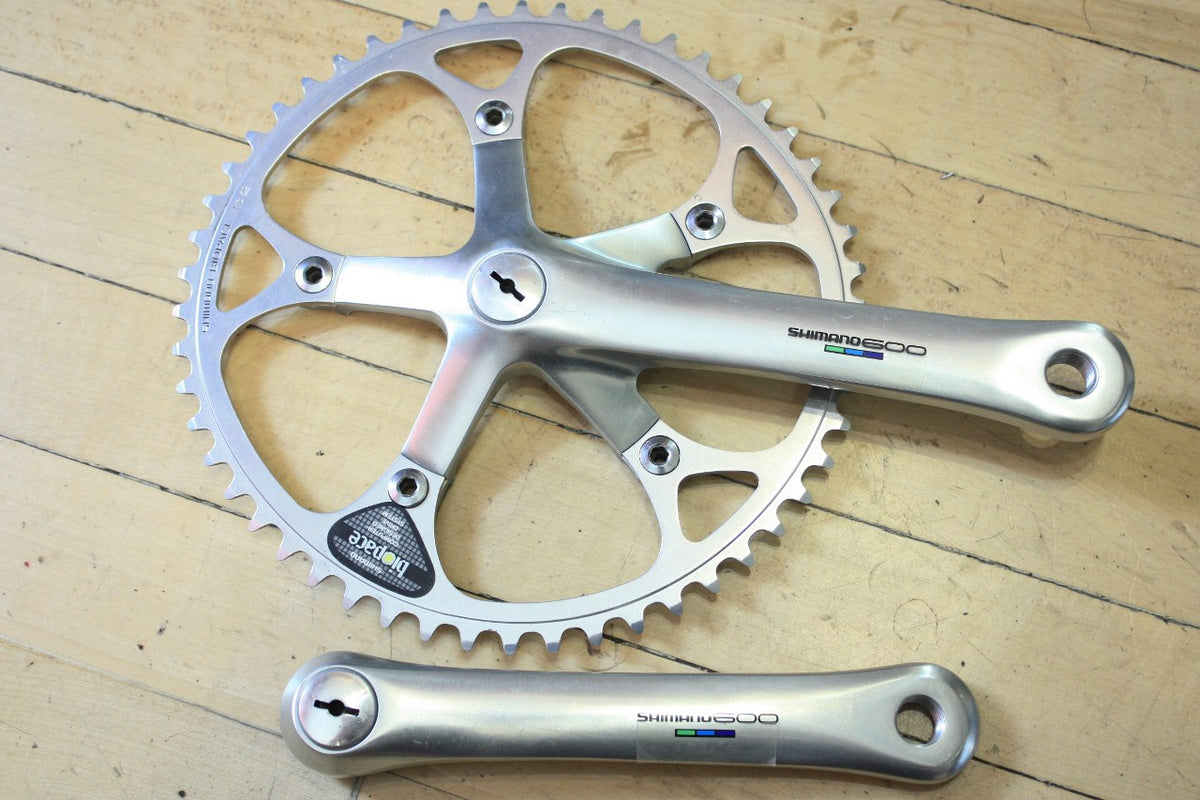 NOS Shimano 600 FC-6400 Crank: Tri Color, BioPace 52t, 165mm