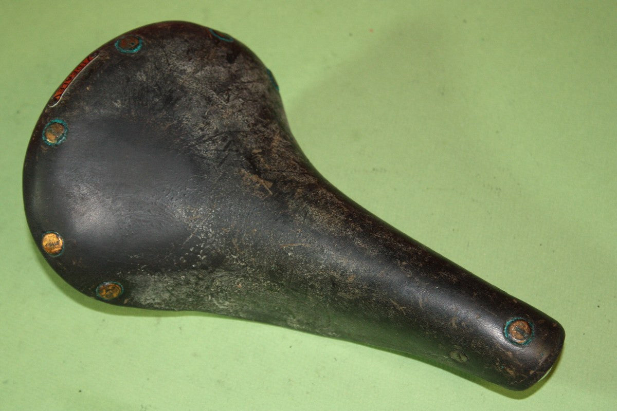 NOS Ideale TB 90 Leather Saddle: Alloy Rails, Saddle Clip, 1960's / 1970's