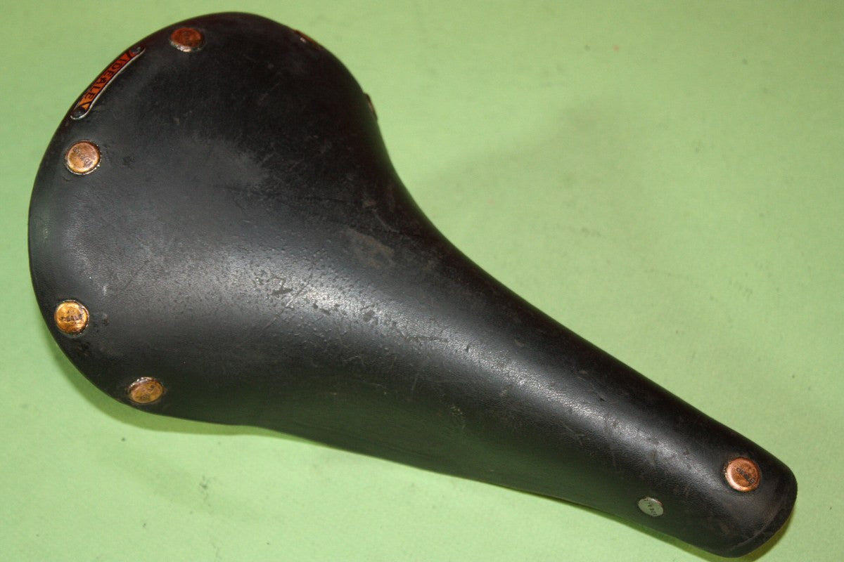 NOS Ideale TB 90 Leather Saddle: Alloy Rails, Saddle Clip, 1960's / 1970's