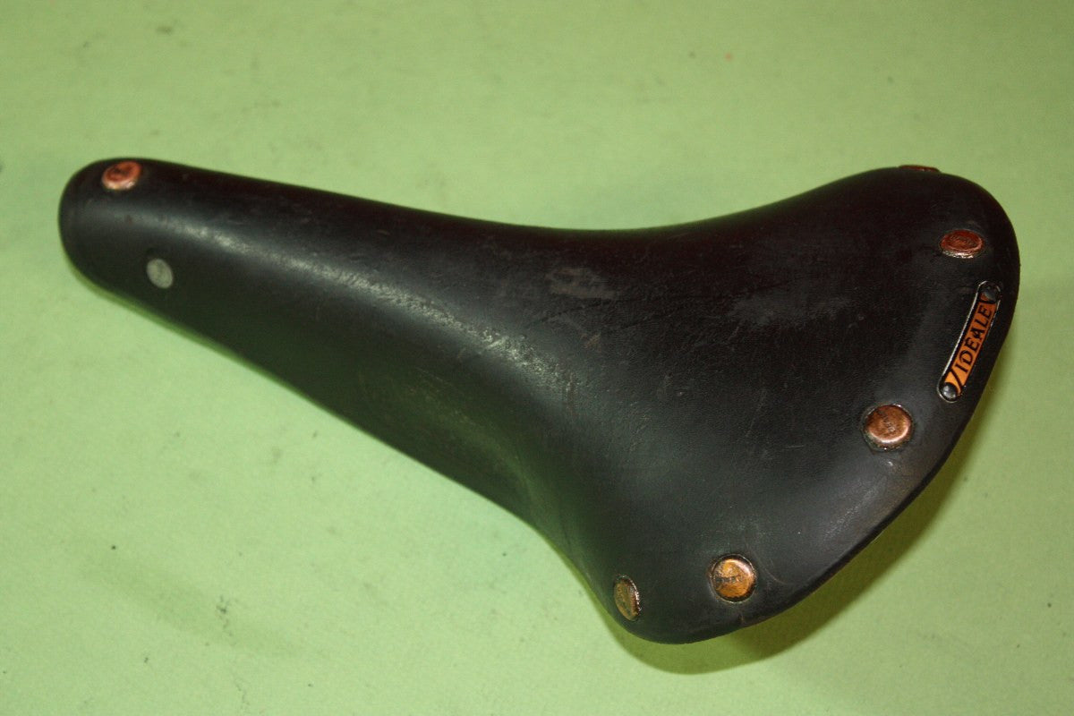 NOS Ideale TB 90 Leather Saddle: Alloy Rails, Saddle Clip, 1960's / 1970's