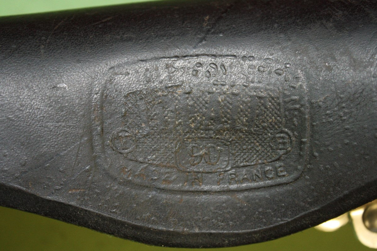 NOS Ideale TB 90 Leather Saddle: Alloy Rails, Saddle Clip, 1960's / 1970's