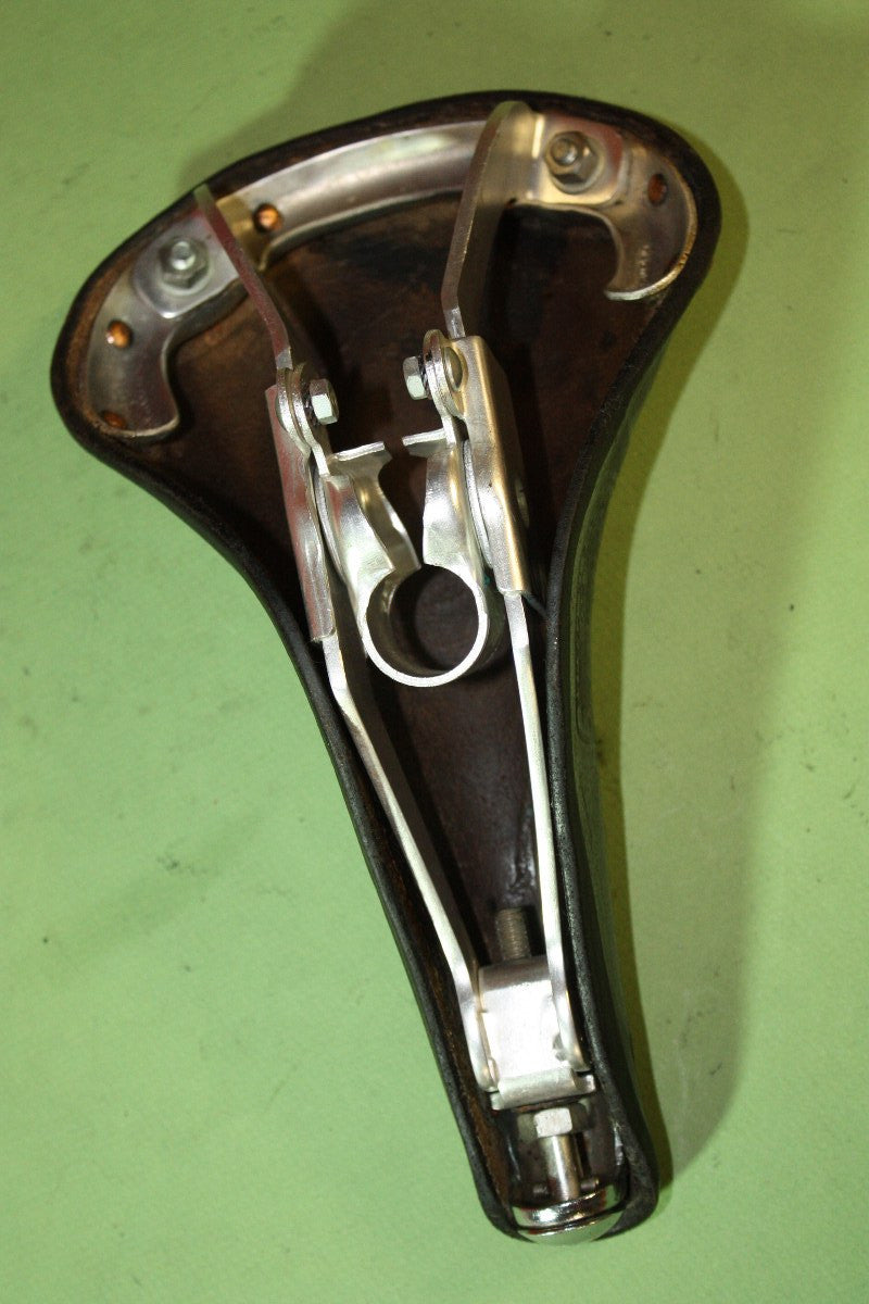 NOS Ideale TB 90 Leather Saddle: Alloy Rails, Saddle Clip, 1960's / 1970's