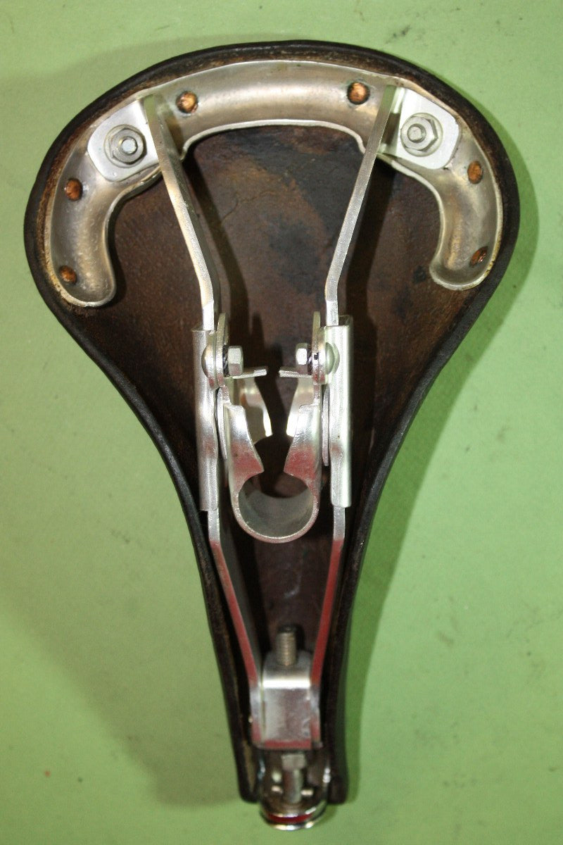 NOS Ideale TB 90 Leather Saddle: Alloy Rails, Saddle Clip, 1960's / 1970's