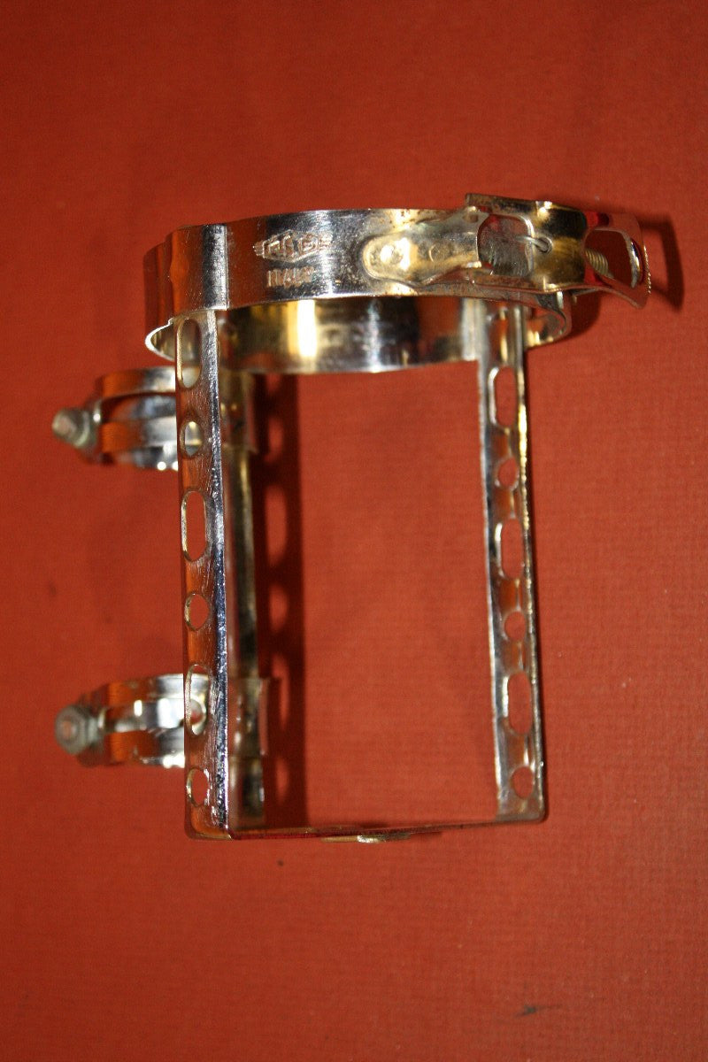 REG Erector Water Bottle Cage w/spring Clamp: Chrome, #164