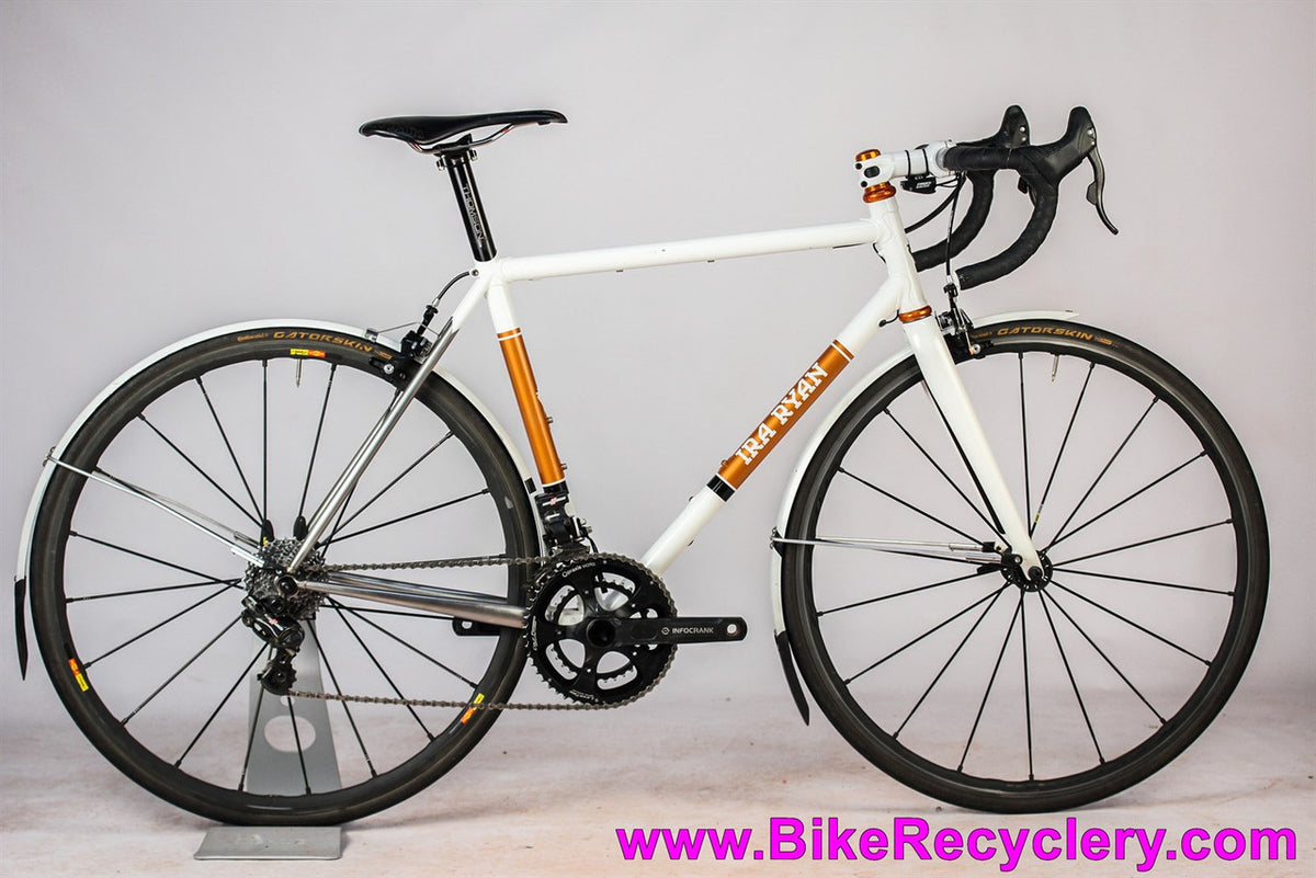 Ira Ryan / Breadwinner Lolo Columbus XCr Stainless Steel Lugged Road Bike: 55cm - Super Record EPS - Ksyrium SLR - Infocrank - PDW Fenders - King - 18lbs