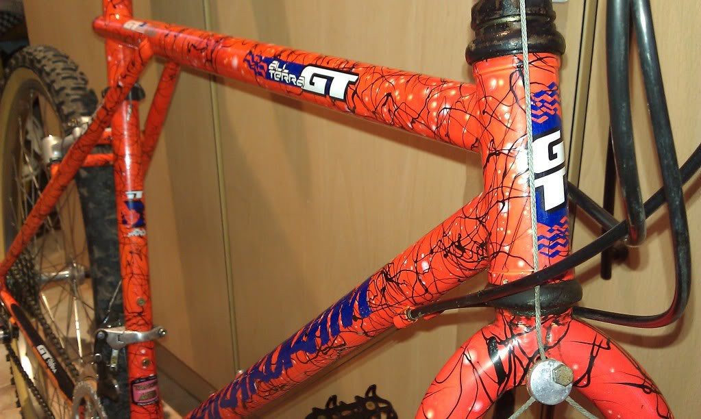 GT Quill Stem: 110mm, High Rise, Crazy Orange Paint Job, From 1990's GT Karakoram