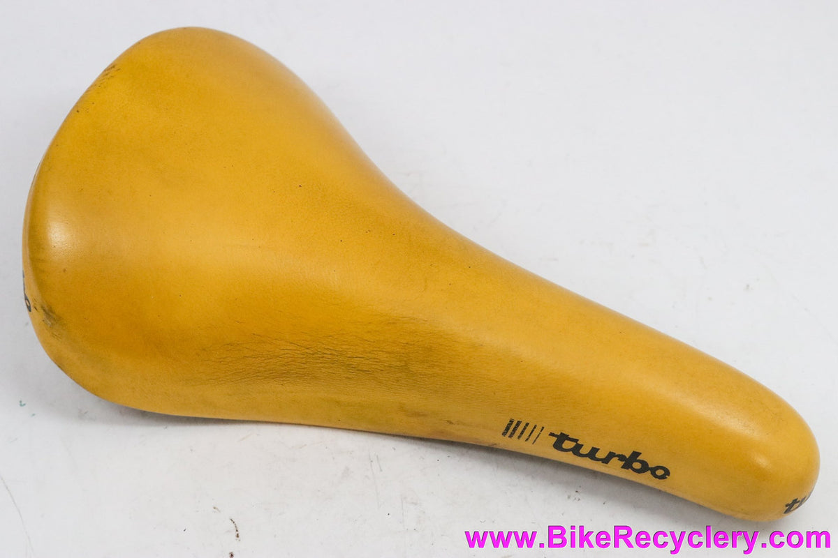 Selle Italia Turbo Saddle: Smooth Yellow Leather - 1985