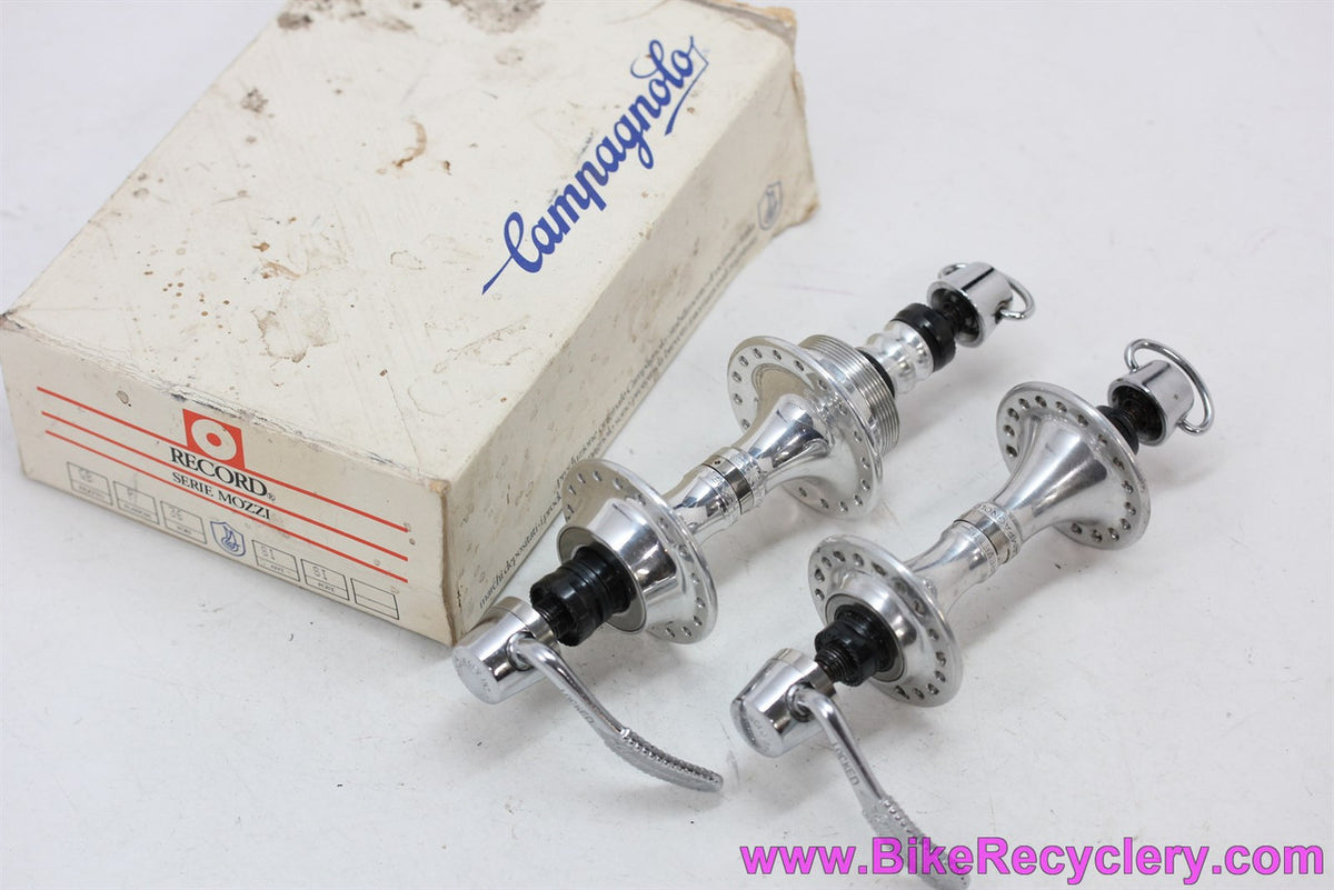 NIB/NOS Campagnolo Croce D'Aune Hubset: B300 - Low Flange - 36H x 130mm - C-Record QR Skewers (front was laced)