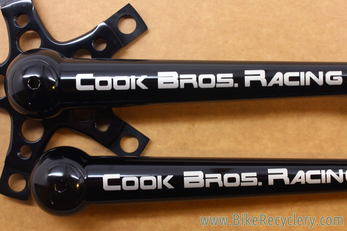 NOS Cook Bros Racing CBR Crank Arms: Black - 181mm - 110/58mm - Dust Caps - Chainring Bolts