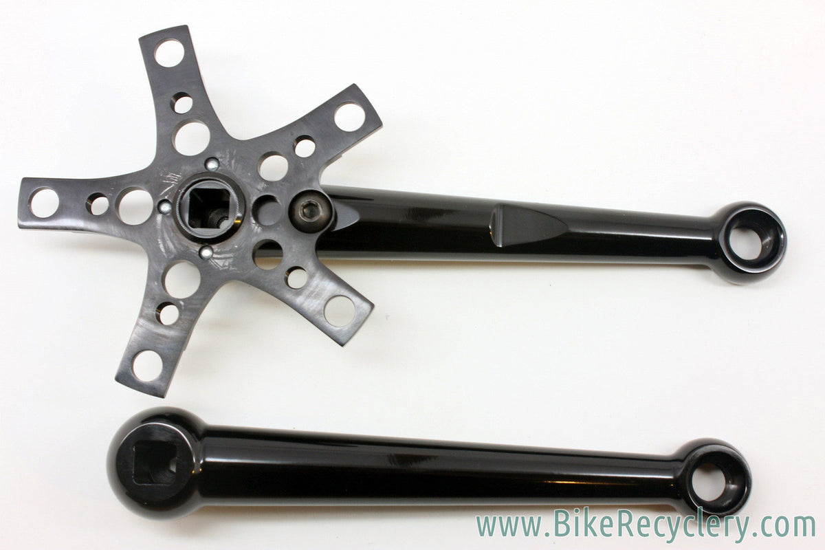 NOS Cook Bros Racing CBR Crank Arms: Black - 181mm - 110/58mm - Dust Caps - Chainring Bolts