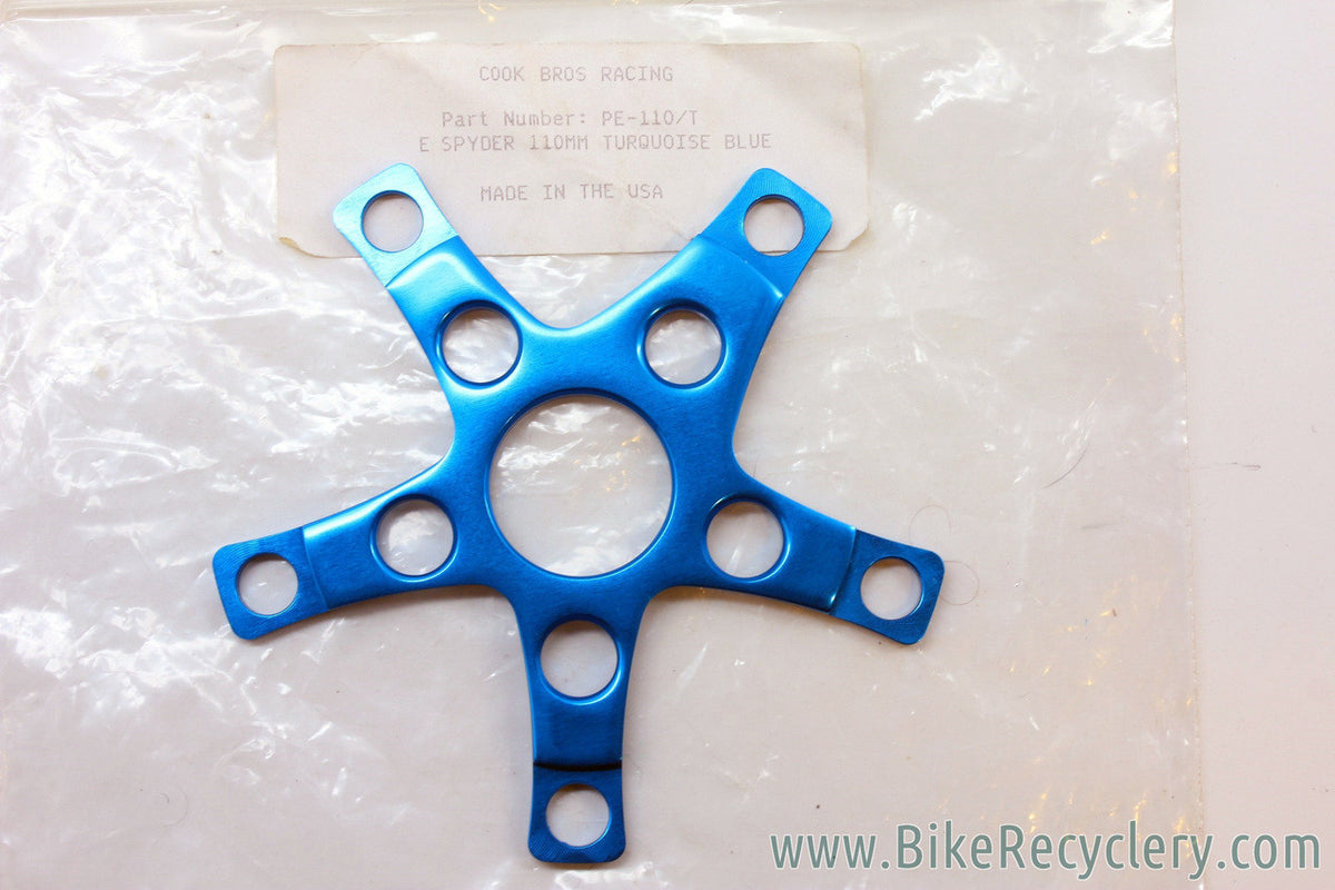 NOS/NIB Cook Brothers E-Type Crank Spyder: 110/74mm - TURQUOISE