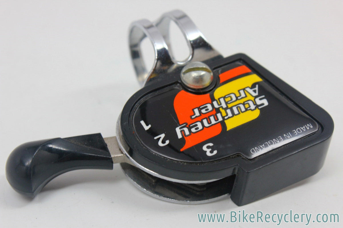 NOS Sturmey-Archer 3 Speed Trigger Shifter: 22.2mm - Made in England - 1980's - Black / Chrome