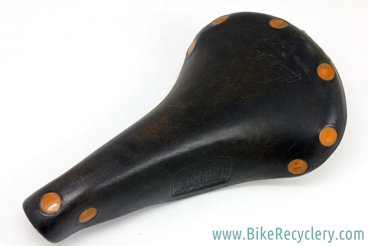 NOS Ideale 88 Speciale Competition REBOUR Leather Saddle: Brown - Hammered Copper Rivets - Alloy Cantle Plate (Pristine)