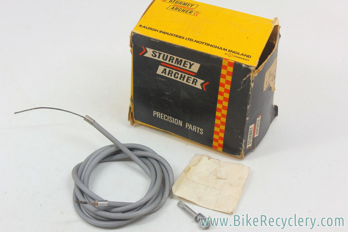 NIB/NOS Sturmey Archer HSJ-102 3sp Trigger Shifter Cable: Pair - Grey Ribbed Housing - Anchorage - Vintage 1960's 1970's