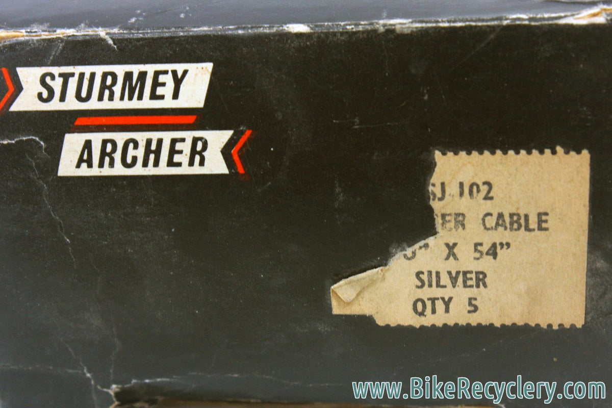 NIB/NOS Sturmey Archer HSJ-102 3sp Trigger Shifter Cable: Pair - Grey Ribbed Housing - Anchorage - Vintage 1960's 1970's