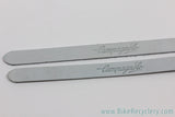NOS Campagnolo Toe Straps: White/Grey Leather - Script Logo (Pair)