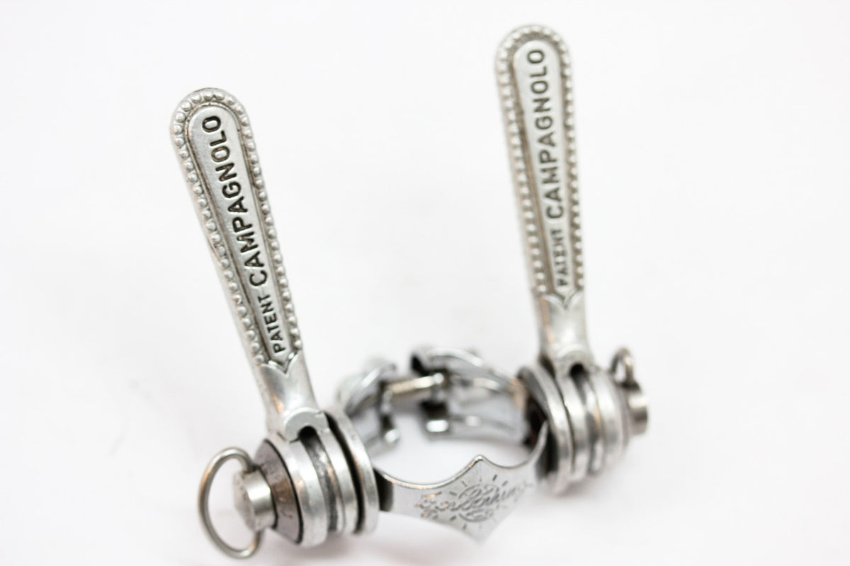 Campagnolo Nuovo/Super Record Downtube Shifters: STAINLESS STEEL Hardware Last Gen - Clamp On - #1014 (MINT)