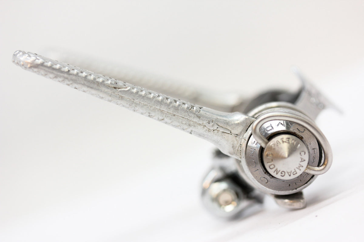 Campagnolo Nuovo/Super Record Downtube Shifters: STAINLESS STEEL Hardware Last Gen - Clamp On - #1014 (MINT)