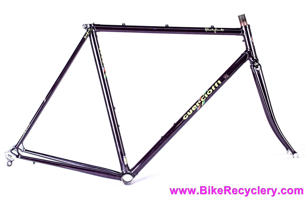 Guerciotti GLX Columbus SL Lugged Steel Frame & Fork: 54cm - Pantographed - DEEP Purple / Black / Pewter Chameleon - 1980's