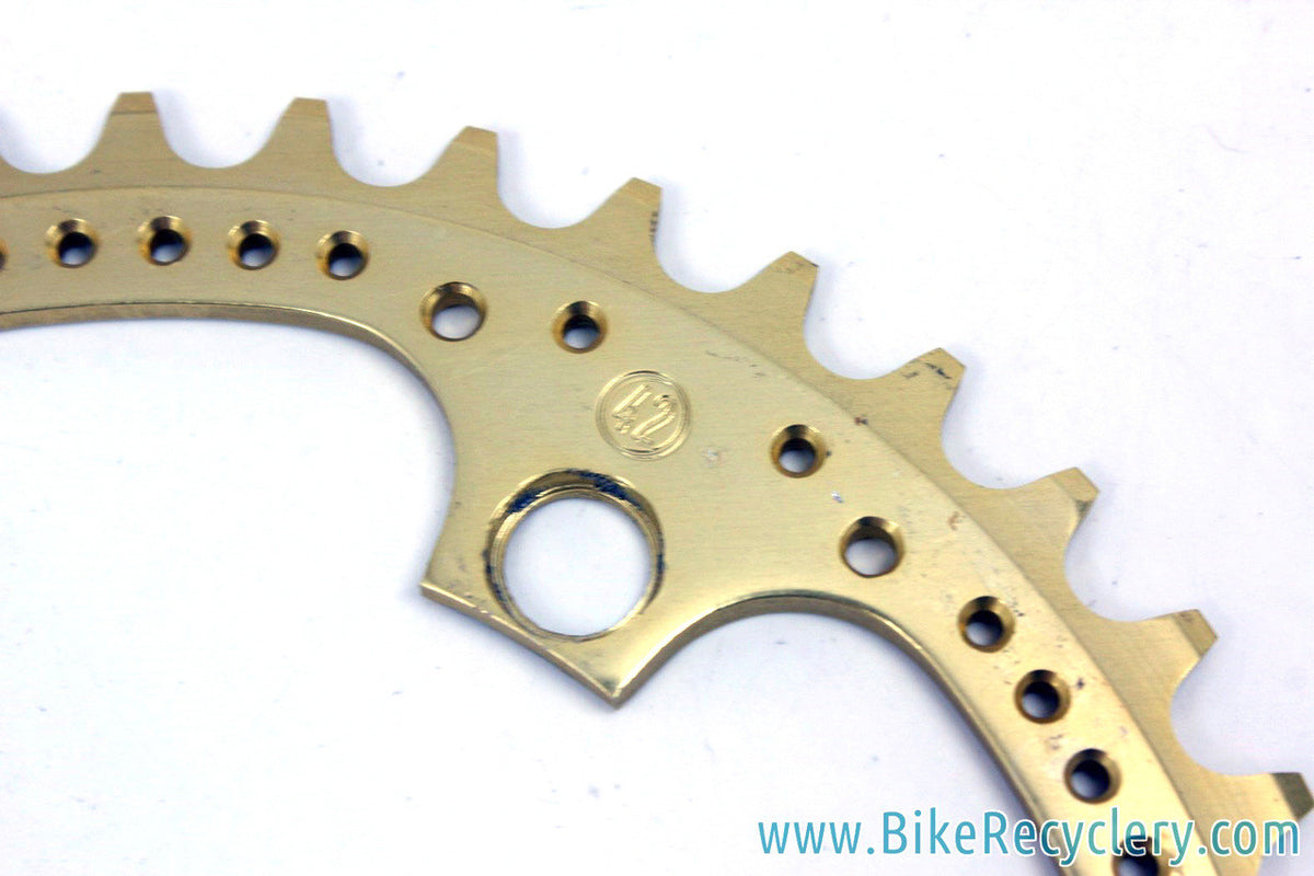 NOS Zeus 2000 / Supercronos GOLD Drilled Chainring: 42t x 119mm BCD (take-off?)