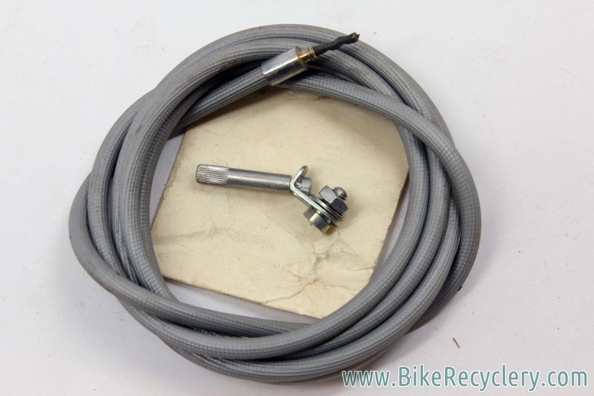 NOS Sturmey Archer HSJ-102 3sp Trigger Shifter Cable: Grey Ribbed Housing - Anchorage - Vintage 1960's 1970's