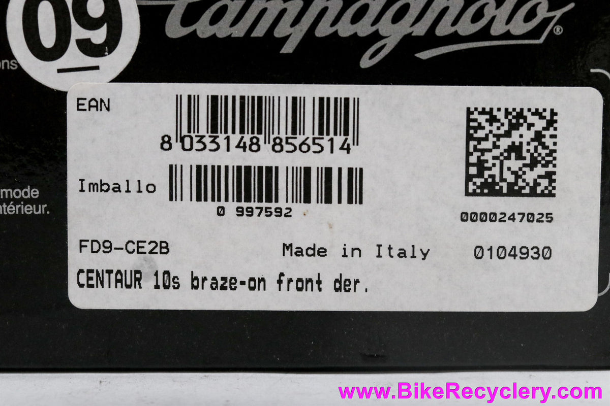 NIB/NOS Campagnolo Centaur 10 Speed Front Derailleur: Braze On - FD9-CE2B
