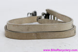 Alfredo Binda Extra Bi-Laminated Toe Straps: Bianchi-Dino - Cream White (NOS?)
