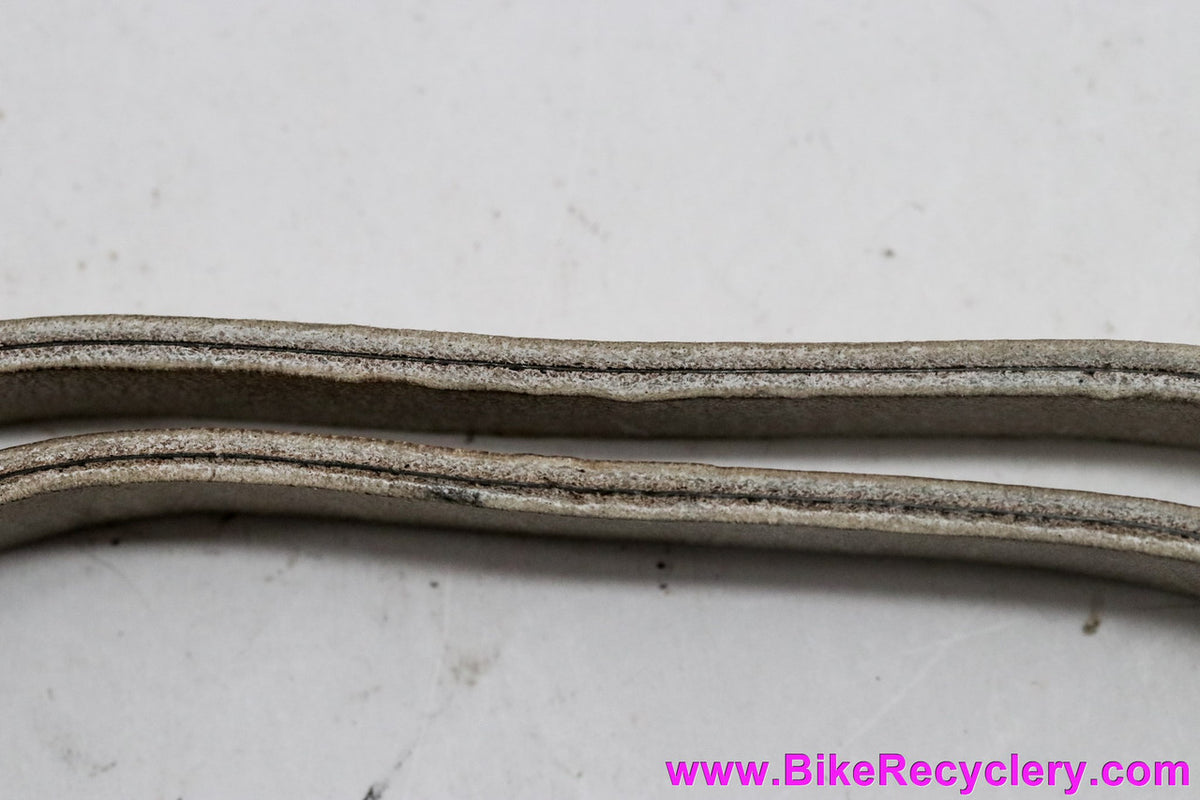Alfredo Binda Extra Bi-Laminated Toe Straps: Bianchi-Dino - Cream White (NOS?)