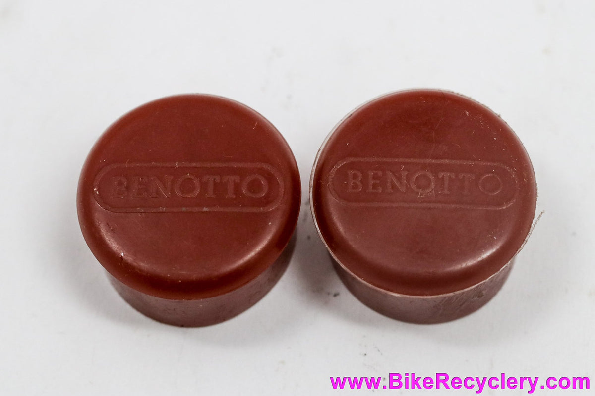 NOS Benotto Rubber Handlebar End Caps: Brown Burgundy (Pair, MINT)