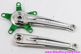 TNT HDS Crank Arms: Polished + Green Ano Spider - 175mm x 110/74mm (BARELY USED Near Mint++)