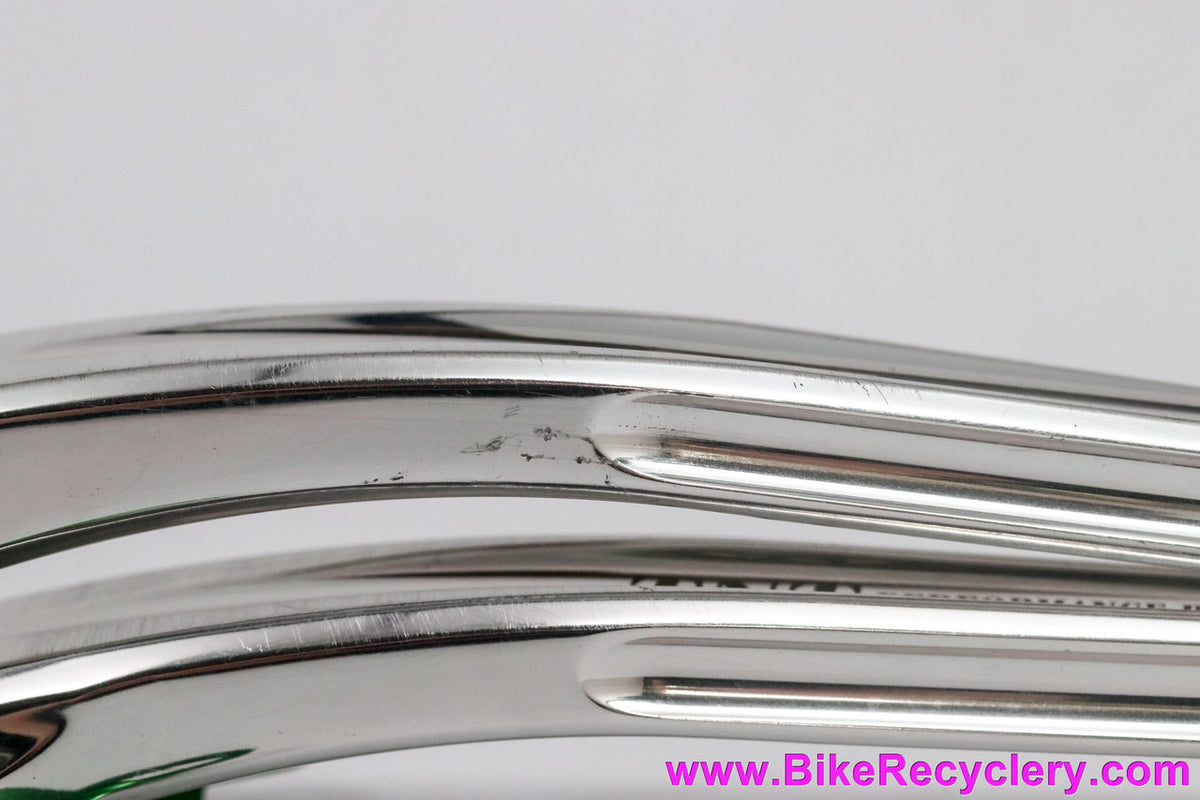 TNT HDS Crank Arms: Polished + Green Ano Spider - 175mm x 110/74mm (BARELY USED Near Mint++)