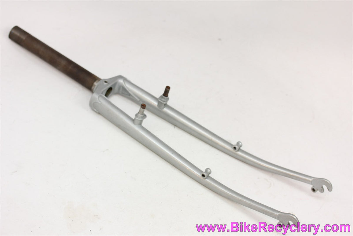 Jeff Lyons 700c Steel Touring Fork: Cantilever - Lowrider Rack + Fender Eyelets - 1" Threaded - Lugged Long Tange Crown  (Almost New))