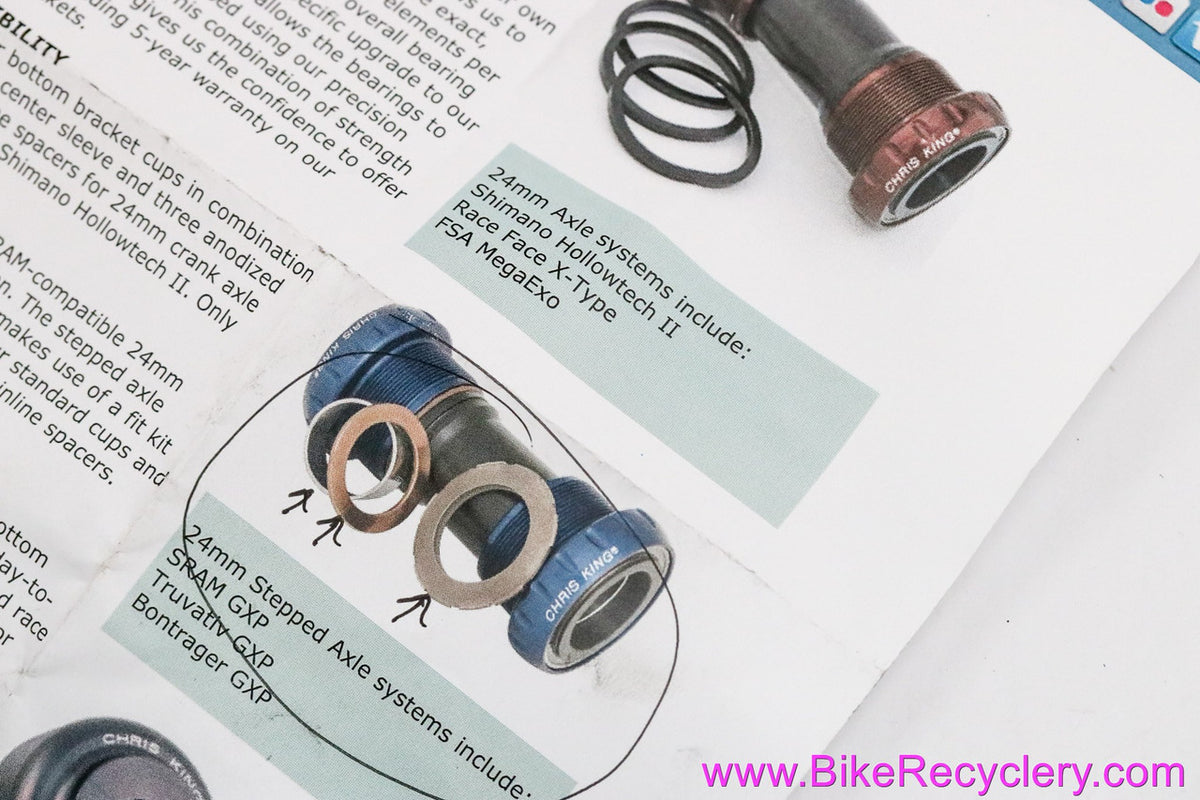 Chris King ThreadFit 24 Bottom Bracket: Black (Near Mint)