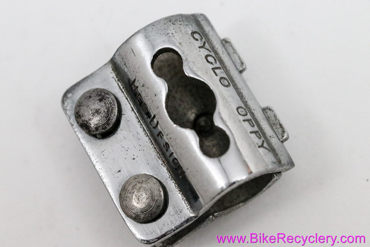Cyclo Oppy OC/1 Rear Derailleur Fancy Chainstay Clamp: Chrome - Set Screw - 1930's 1940's (Near Mint+ Low Miles)
