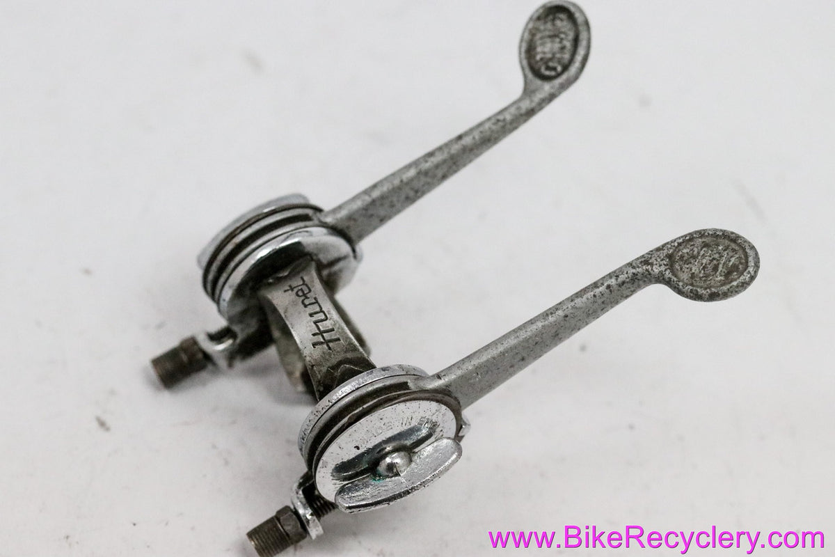 Cyclo Benelux Twin Downtube Shifters: Huret Clamp - WingNuts - 1950's 1960's