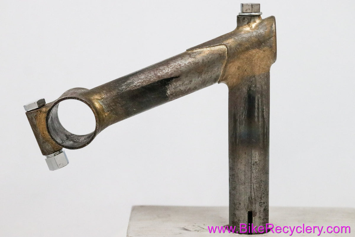 Hand Built Track Quill Stem: 115mm x 25.4mm x 65D - Fillet Brazed - Faux Lug - Steel - Unfinished (Needs Slot in Clamp To Ride)