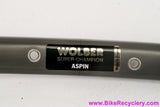 NOS Wolber Super Champion Aspin Tubular Rim: SINGLE - 36H x 28" - Hard Ano Grey - Black Logo - Vintage 1980's 1990's