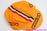 NOS Jim Merz Cycling Cap: Orange + Racing Stripe - Vintage 1980's - RARE Collector's Item